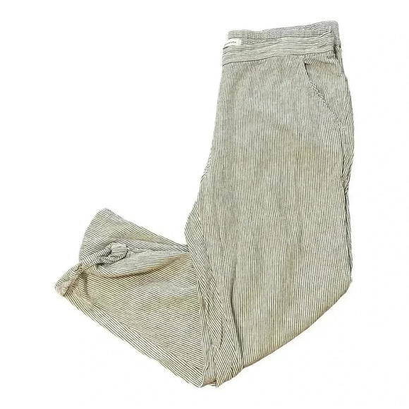 Max Studio size XL grey and white striped linen blend pants - Picture 1 of 9